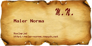 Maler Norma névjegykártya